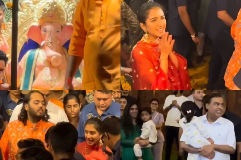 Marigolds, Love, and Laughter: Radhika Merchant and Anant Ambani’s Playful Ganpati Moment